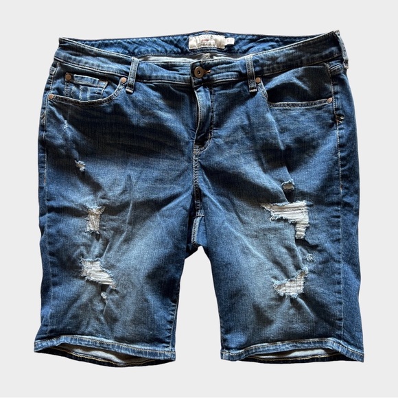 TORRID Boyfriend Bermuda Vintage Stretch - Medium Wash - Picture 6 of 11